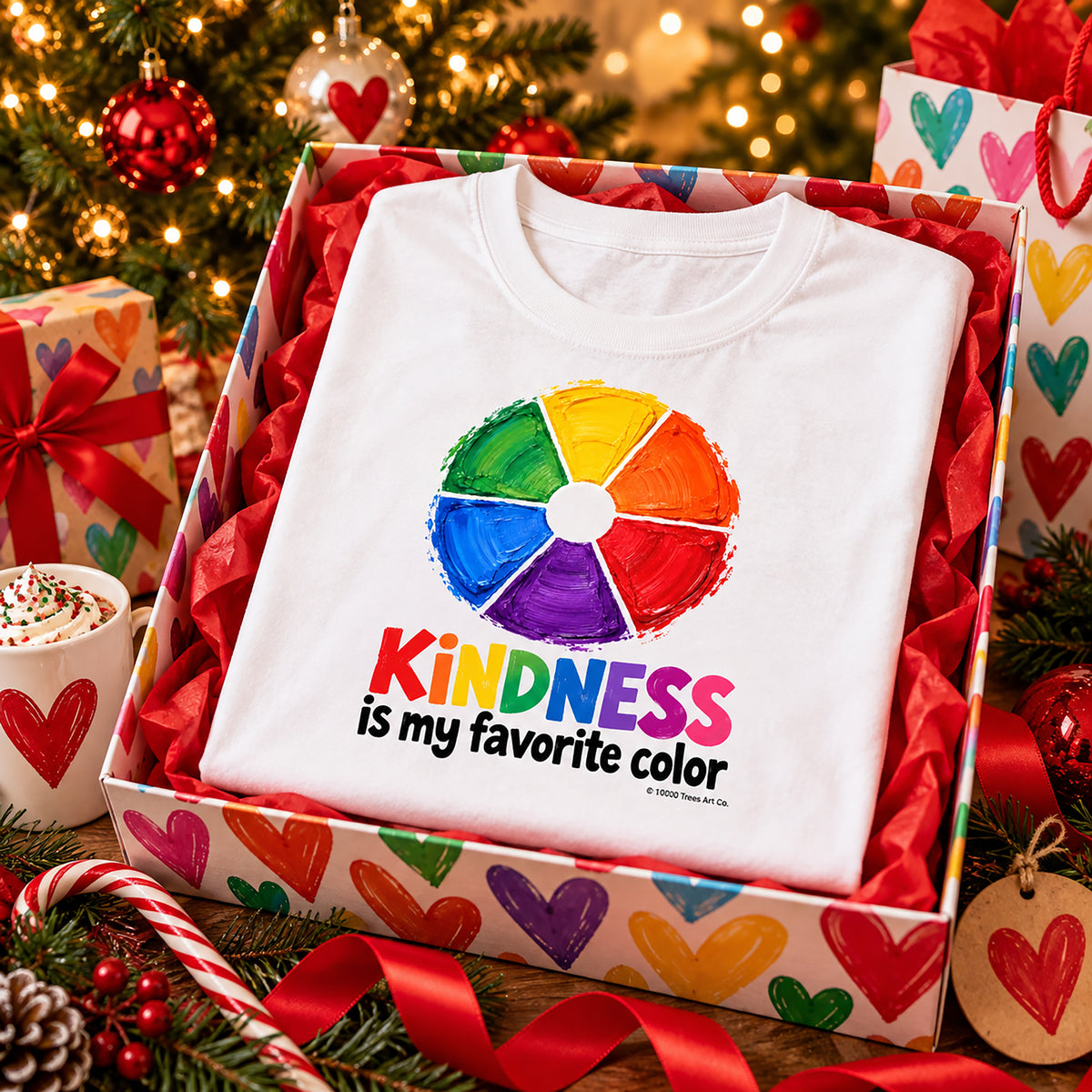 Kindness Is My Favorite Color Youth Tee | Color Wheel Art Shirt
