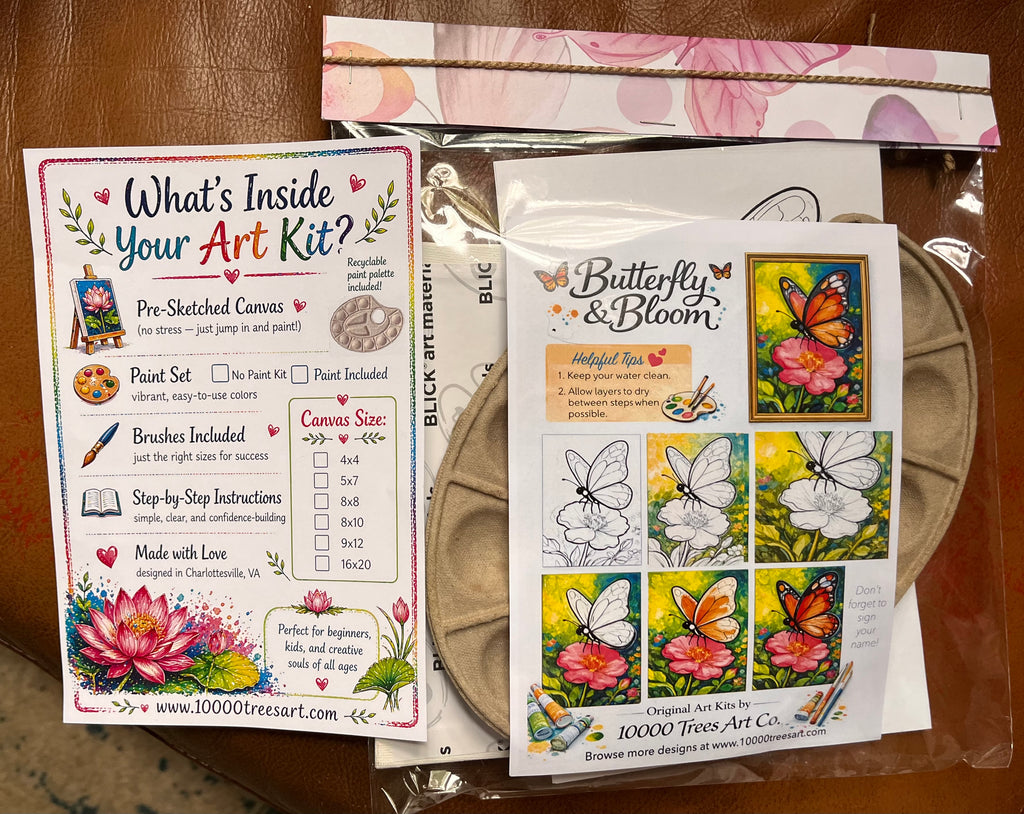 Custom Art Party Kit | 10 Guest Paint Party Package | Art Birthday Party | Guided Paint Party To Go