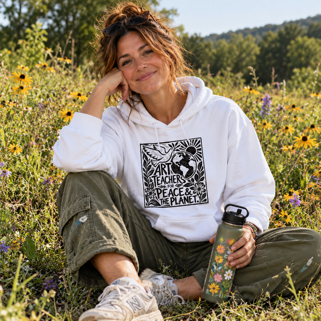 Art Teachers for Peace & the Planet Unisex Hoodie / Art Teacher Gift
