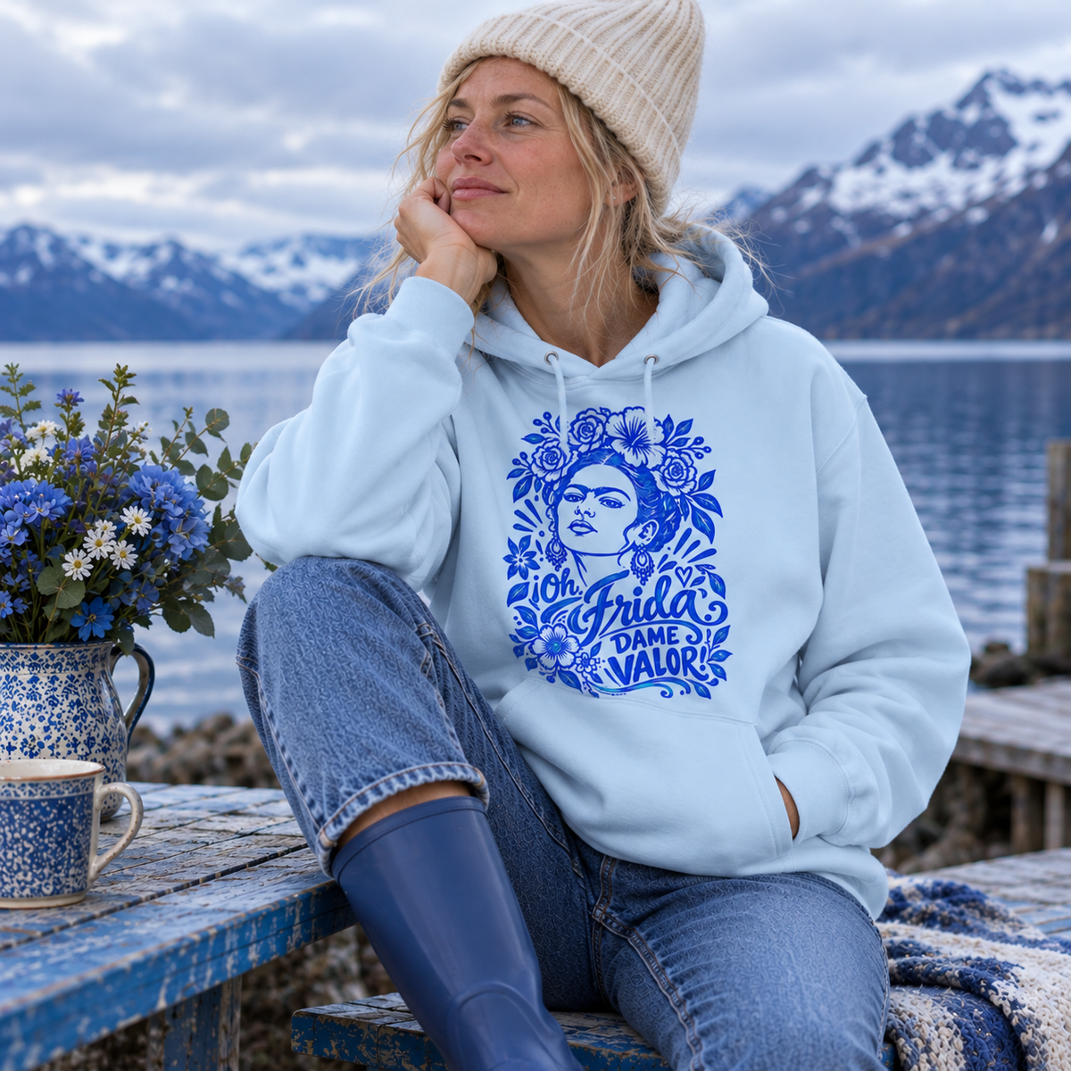 ¡Oh, Frida, Dame Valor! | Sudadera con Capucha Unisex | Frida Kahlo Unisex Art Hoodie