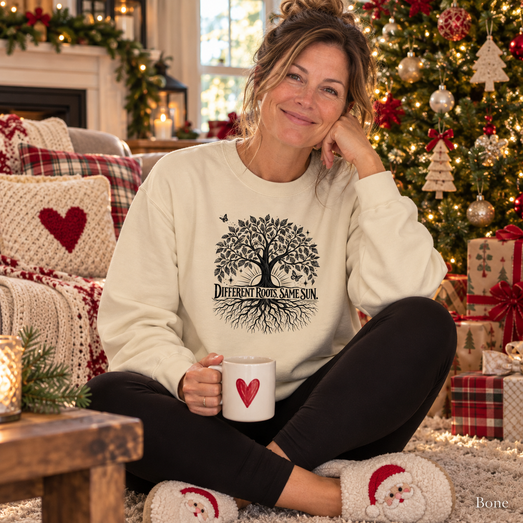 Different Roots, Same Sun | Kindness & Inclusion Unisex Premium Sweatshirt 'Tree of Life'