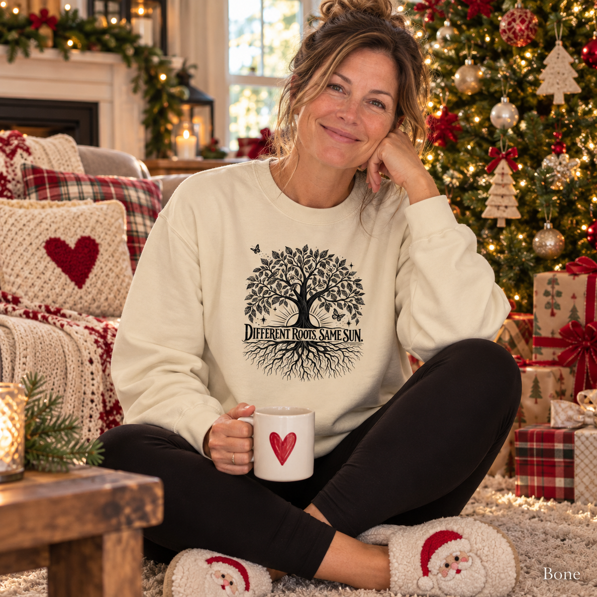 Different Roots, Same Sun | Kindness & Inclusion Unisex Premium Sweatshirt 'Tree of Life'