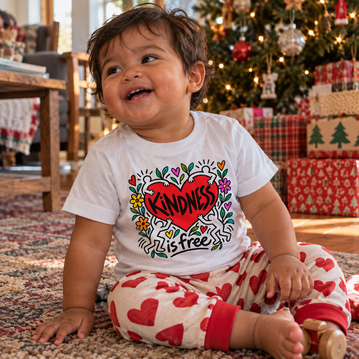 Kindness is Free | Art-inspired Kindness Baby Tee