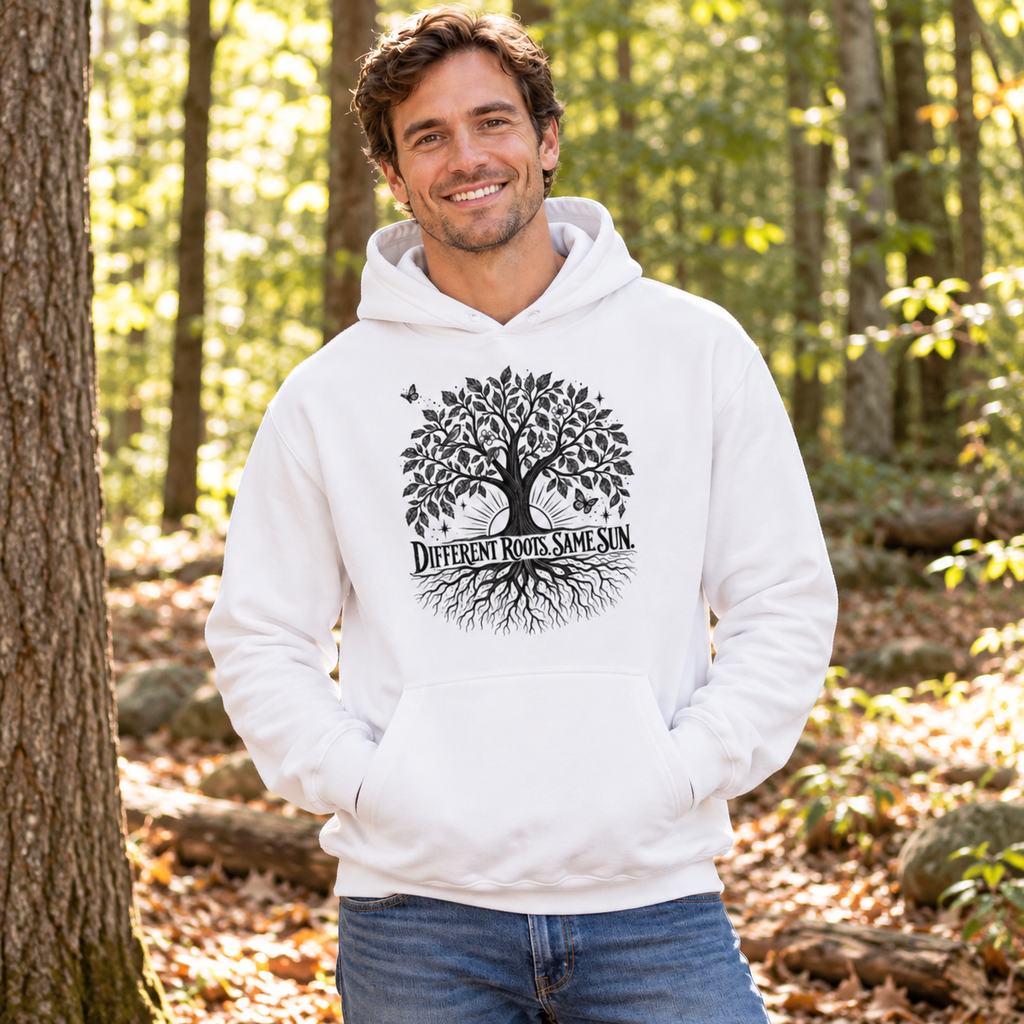 Different Roots, Same Sun | Kindness & Inclusion Unisex Heavyweight Box Hoodie 'Tree of Life'