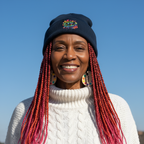 Art Teacher in Navy Beanie with Colorful Hair