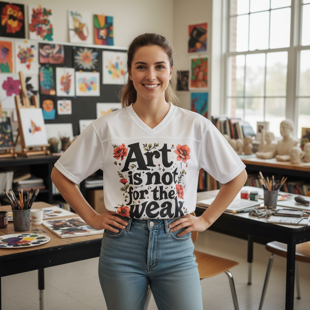 Art Teacher wearing Size XS Jersey