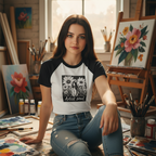 Artist Soul Women's Micro Rib Raglan Baby Tee Fashion Shot