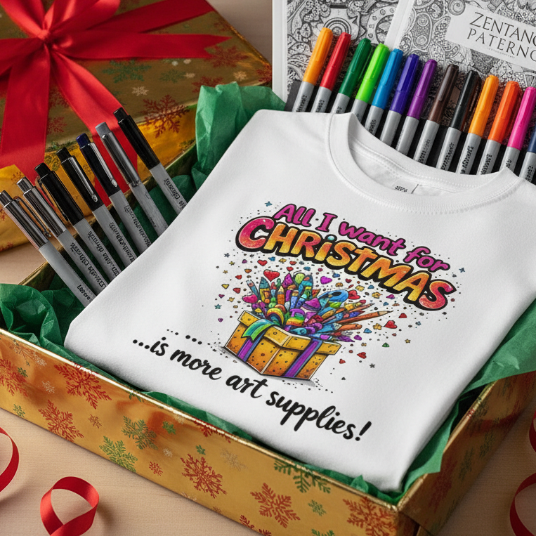 Festive Gift Box with Art Supplies