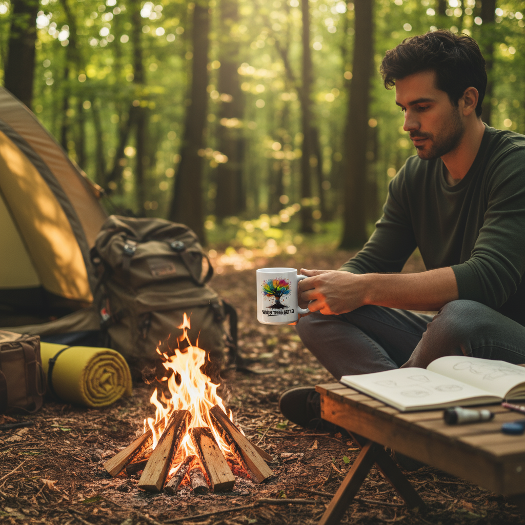 Forest Campfire with Make Your Art Mug