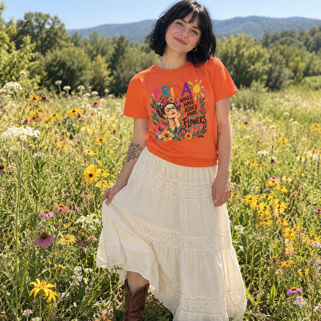 Frida Would Have Added More Flowers | Colorful Unisex Art Lover Frida Kahlo T-Shirt