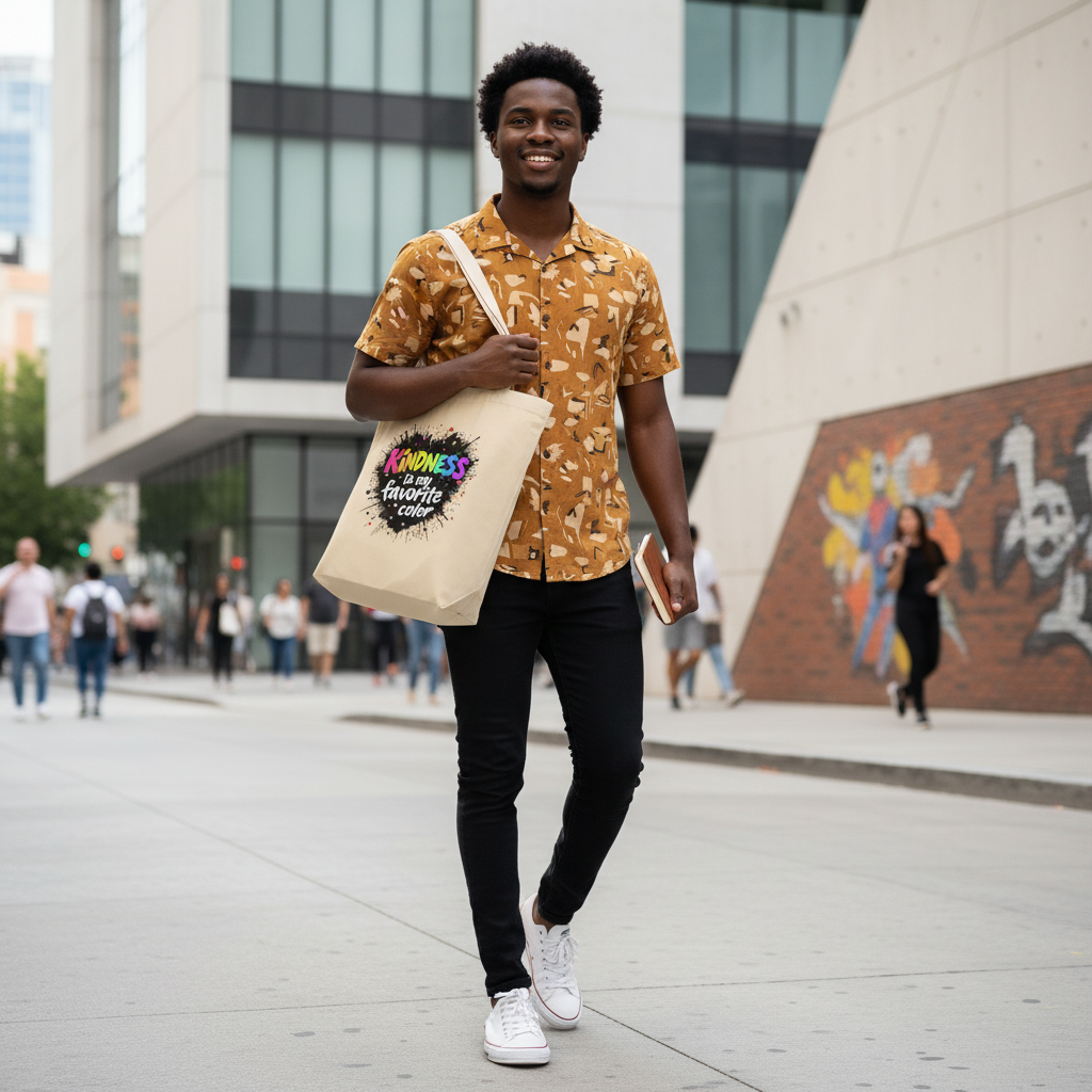 Friendly Artist with Creativity Eco Tote Bag Near Art Museum