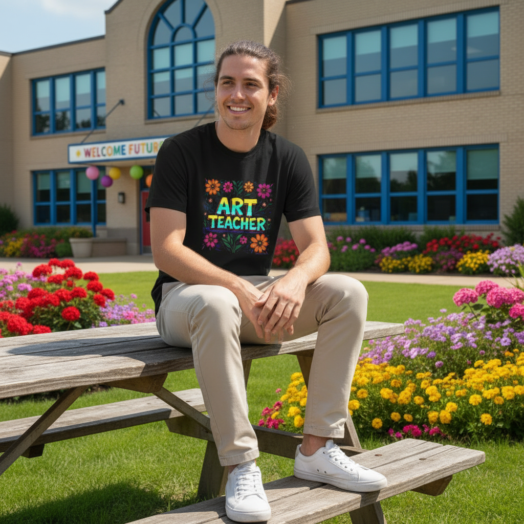 Male Art Teacher Outside Classroom