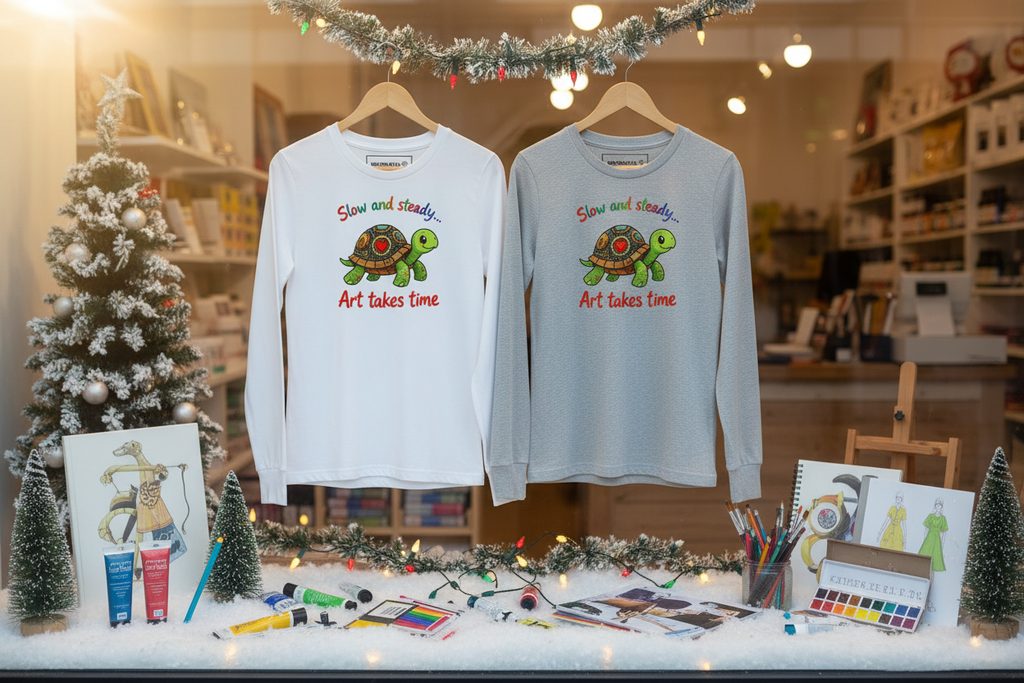 Outside View of Art Store Window Display