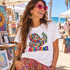 Artist for Peace | Colorful Dove Heavyweight T-Shirt | Unisex Art Tee