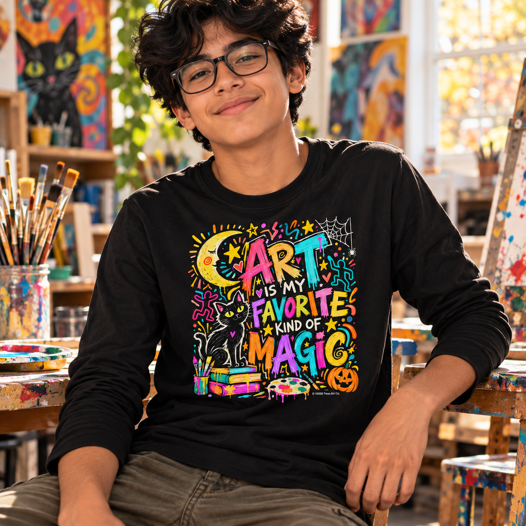 Art Is My Favorite Kind of Magic | Halloween Youth Long Sleeve T-Shirt