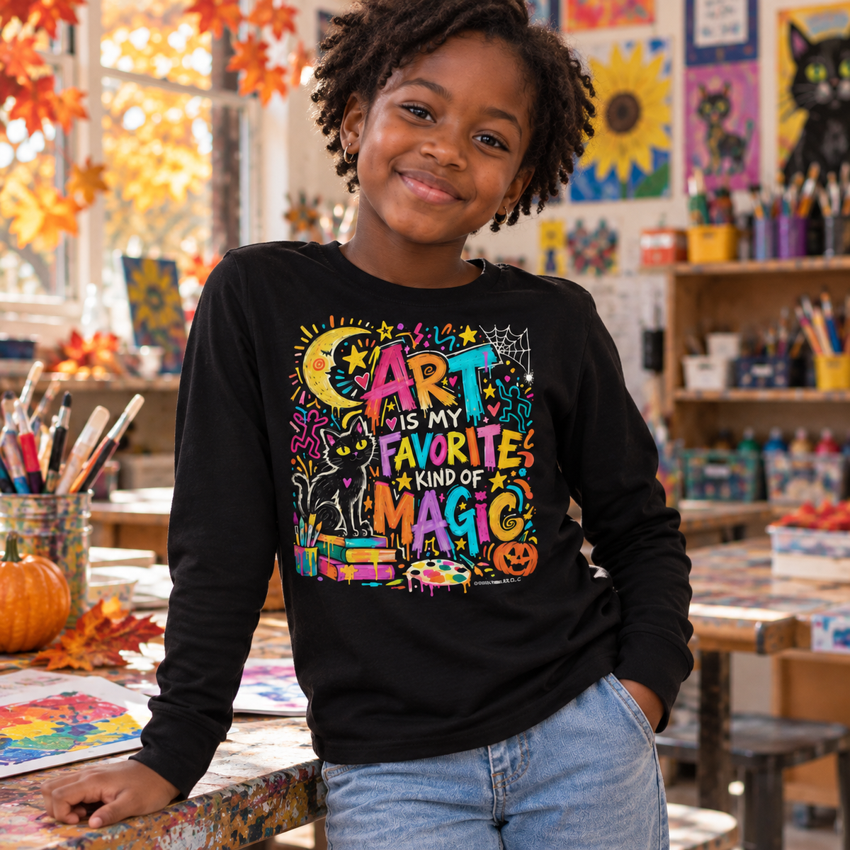 Art Is My Favorite Kind of Magic | Halloween Youth Long Sleeve T-Shirt