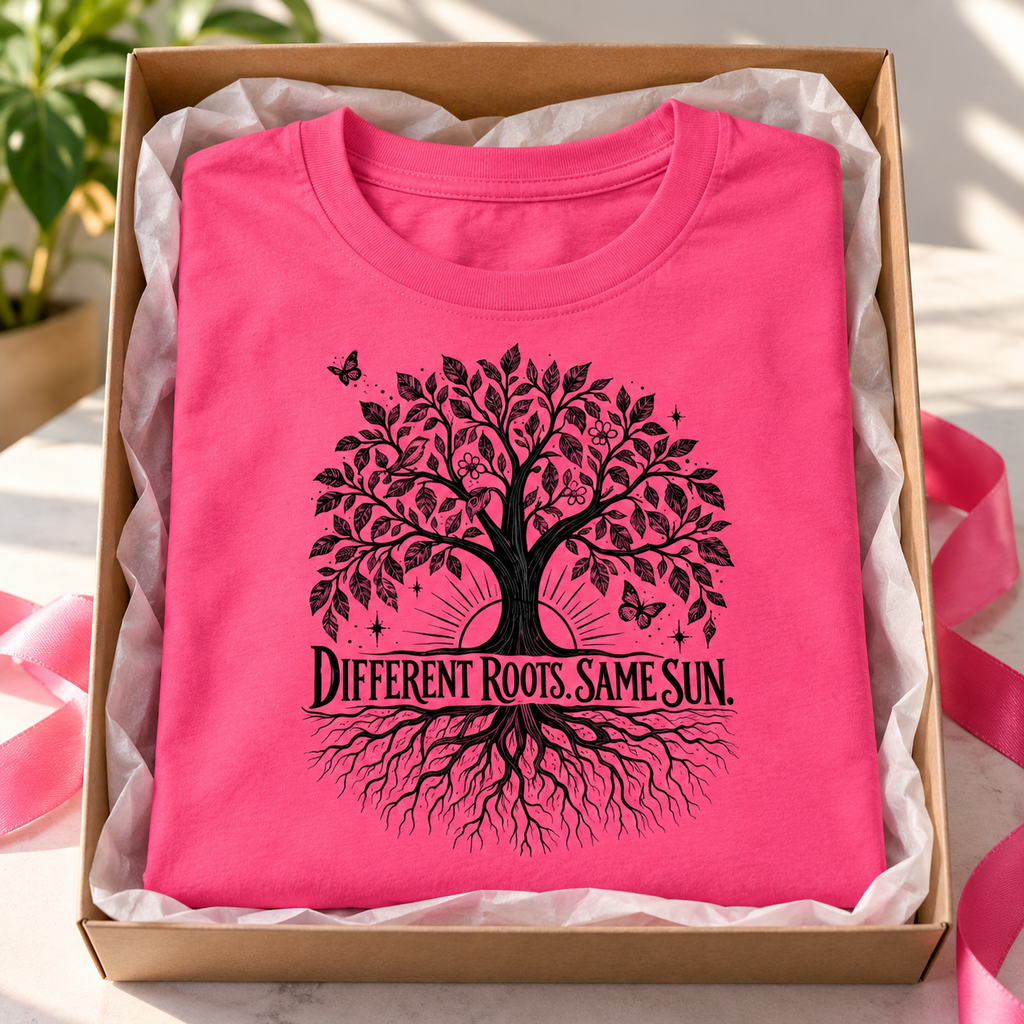 Different Roots, Same Sun | Kindness & Inclusion Unisex Adult 'Tree of Life' T-Shirt